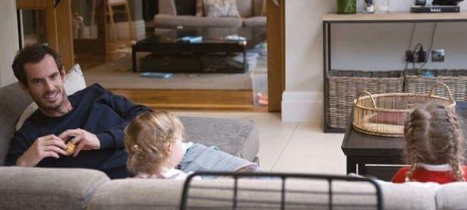 Kim Sears's husband, Andy Murray, with his two daughters.